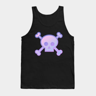 Skull and Crossbones Pirate Flag Pink Purple Gradient Tank Top